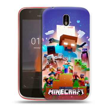 Пластиковый чехол на Nokia 1 с принтом Майнкрафт Minecraft