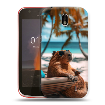 Пластиковый чехол на Nokia 1 с принтом Капибара Пластиковый чехол на Nokia 1 с принтом Капибара