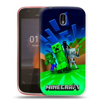 Пластиковый чехол на Nokia 1 с принтом Майнкрафт