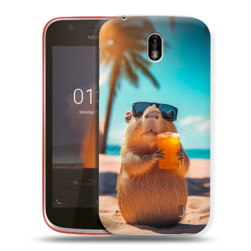 Пластиковый чехол на Nokia 1 с принтом Капибара Пластиковый чехол на Nokia 1 с принтом Капибара