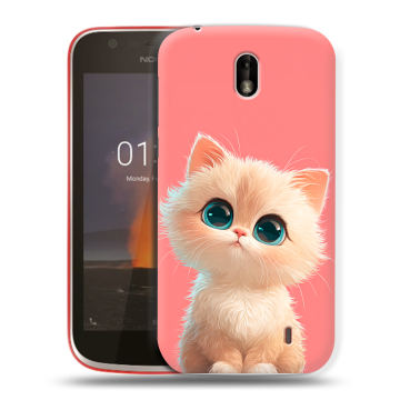 Пластиковый чехол на Nokia 1 с принтом Розовый котенок