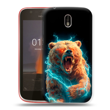 Пластиковый чехол на Nokia 1 с принтом Медведь