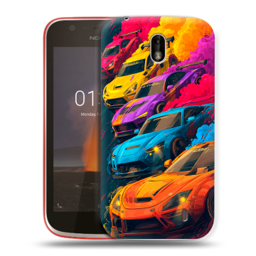 Пластиковый чехол на Nokia 1 с принтом Тачки