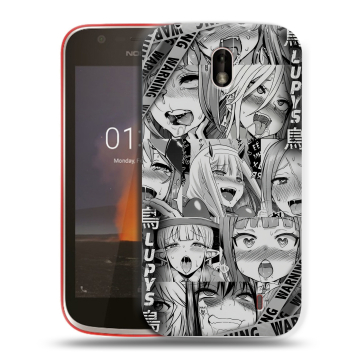 Пластиковый чехол на Nokia 1 с принтом Ahegao Ахегао Аниме