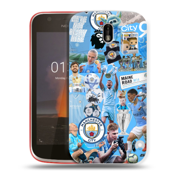 Пластиковый чехол на Nokia 1 с принтом Man City Манчестер Сити