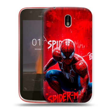 Пластиковый чехол на Nokia 1 с принтом Spiderman Человек паук
