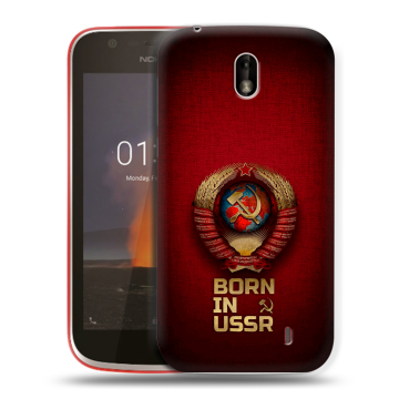 Пластиковый чехол на Nokia 1 с принтом Флаг Герб СССР