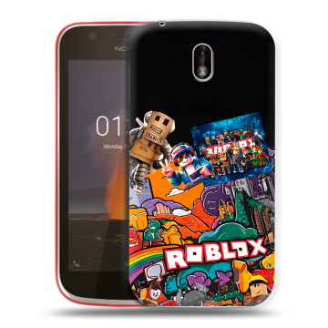 Пластиковый чехол на Nokia 1 с принтом Roblox Роблокс