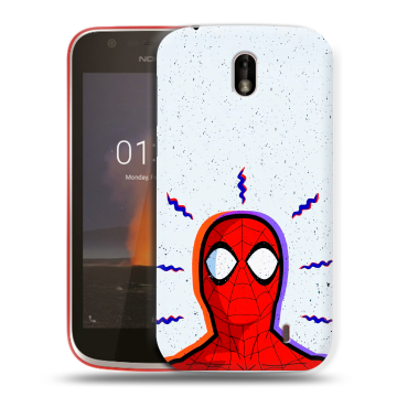Пластиковый чехол на Nokia 1 с принтом Spiderman Человек паук