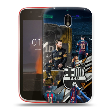 Пластиковый чехол на Nokia 1 с принтом Messi Barcelona