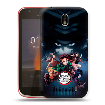 Пластиковый чехол на Nokia 1 с принтом Demon Slayer Клинок рассекающий демонов Пластиковый чехол на Nokia 1 с принтом Demon Slayer Клинок рассекающий демонов