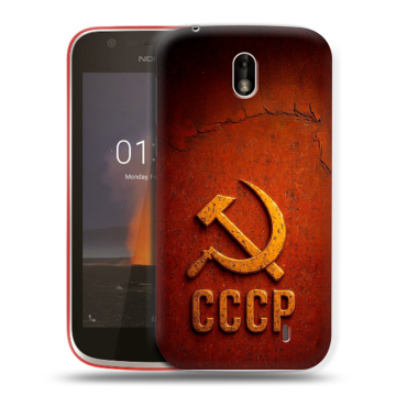 Пластиковый чехол на Nokia 1 с принтом Флаг Герб СССР Пластиковый чехол на Nokia 1 с принтом Флаг Герб СССР