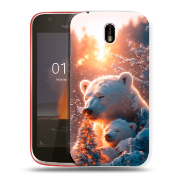 Пластиковый чехол на Nokia 1 с принтом Новый год