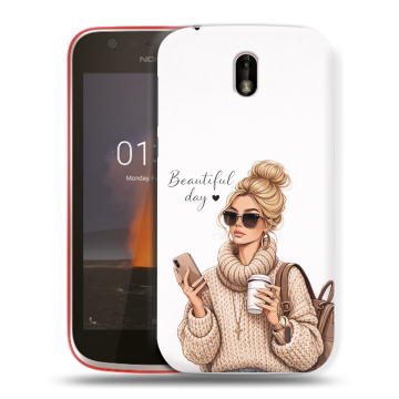 Пластиковый чехол на Nokia 1 с принтом женский Пластиковый чехол на Nokia 1 с принтом женский
