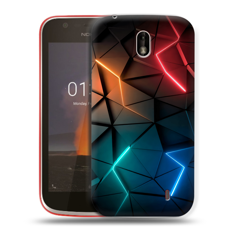 Пластиковый чехол на Nokia 1 с принтом Абстракция неон Пластиковый чехол на Nokia 1 с принтом Абстракция неон