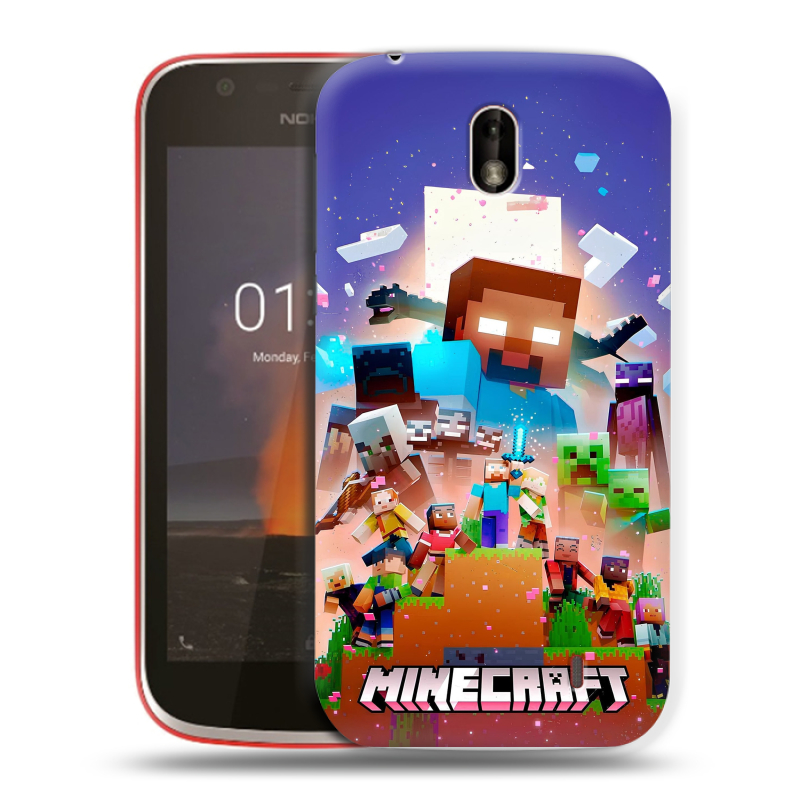Пластиковый чехол на Nokia 1 с принтом Майнкрафт Minecraft Пластиковый чехол на Nokia 1 с принтом Майнкрафт Minecraft