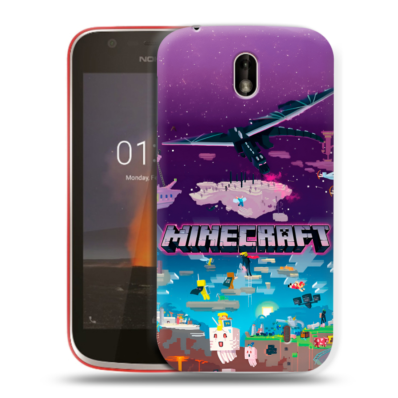 Пластиковый чехол на Nokia 1 с принтом Майнкрафт Minecraft Пластиковый чехол на Nokia 1 с принтом Майнкрафт Minecraft