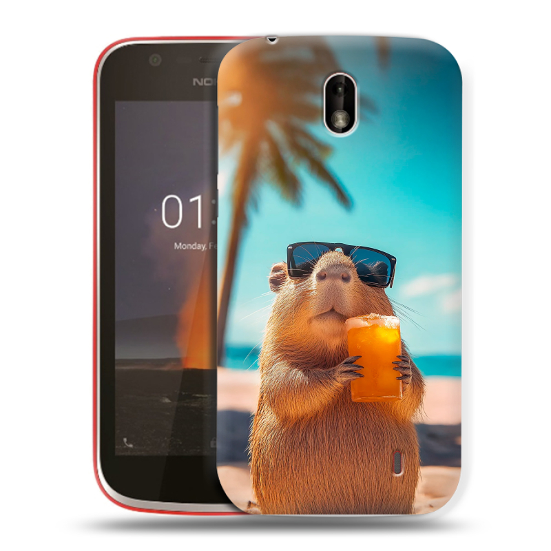 Пластиковый чехол на Nokia 1 с принтом Капибара Пластиковый чехол на Nokia 1 с принтом Капибара