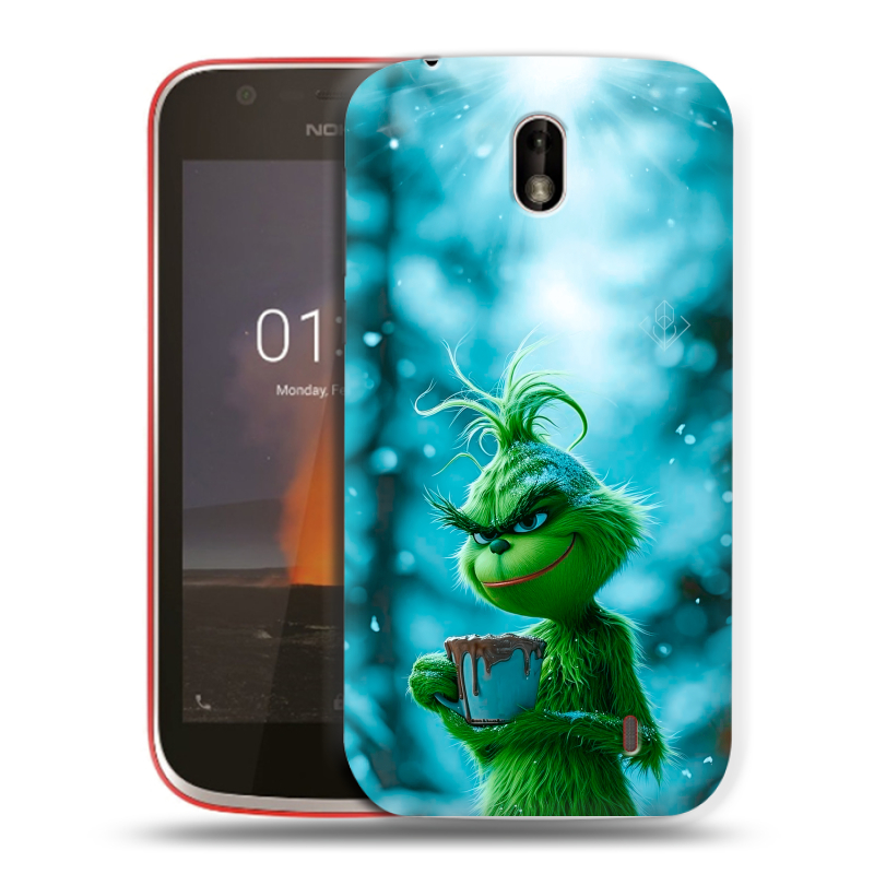 Пластиковый чехол на Nokia 1 с принтом Новый год гринч Пластиковый чехол на Nokia 1 с принтом Новый год гринч