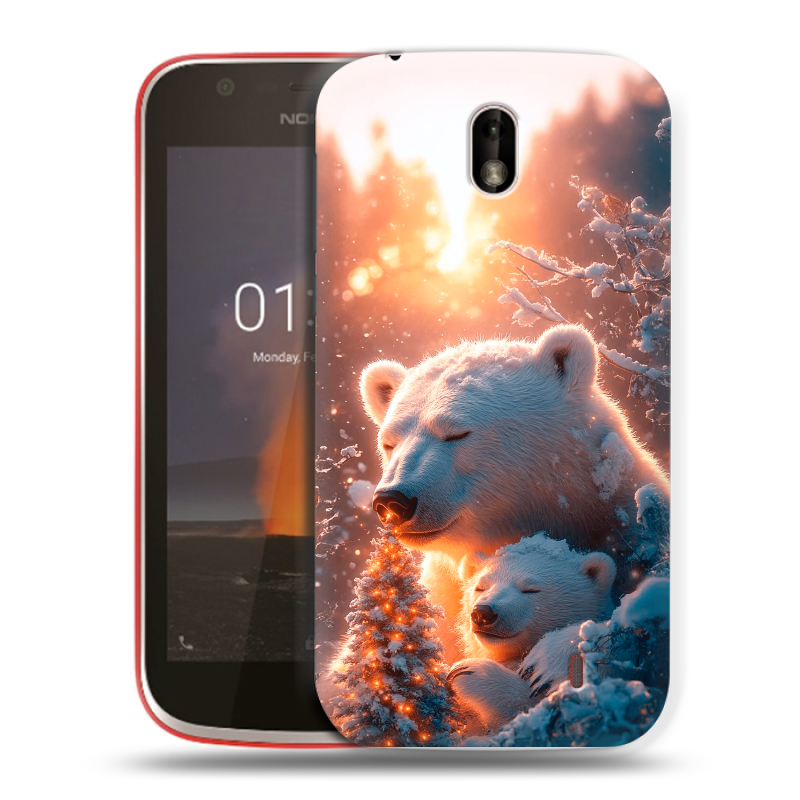Пластиковый чехол на Nokia 1 с принтом Новый год Пластиковый чехол на Nokia 1 с принтом Новый год