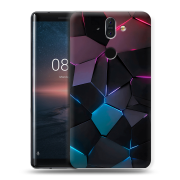 Силиконовый чехол на Nokia 8 Sirocco с принтом Геометрия неона Силиконовый чехол на Nokia 8 Sirocco с принтом Геометрия неона
