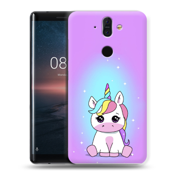 Силиконовый чехол на Nokia 8 Sirocco с принтом Единорог Силиконовый чехол на Nokia 8 Sirocco с принтом Единорог