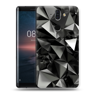 Силиконовый чехол на Nokia 8 Sirocco с принтом Черные кристаллы Силиконовый чехол на Nokia 8 Sirocco с принтом Черные кристаллы