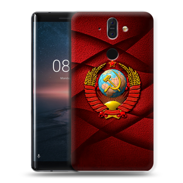 Силиконовый чехол на Nokia 8 Sirocco с принтом Герб СССР Силиконовый чехол на Nokia 8 Sirocco с принтом Герб СССР