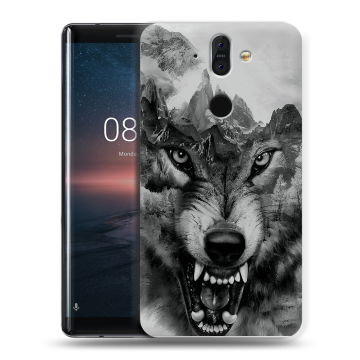 Силиконовый чехол на Nokia 8 Sirocco с принтом Волк Силиконовый чехол на Nokia 8 Sirocco с принтом Волк