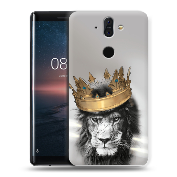 Силиконовый чехол на Nokia 8 Sirocco с принтом Лев с короной Силиконовый чехол на Nokia 8 Sirocco с принтом Лев с короной
