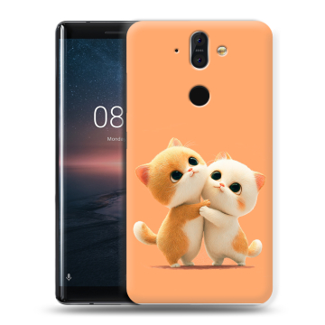 Силиконовый чехол на Nokia 8 Sirocco с принтом Милые котики Силиконовый чехол на Nokia 8 Sirocco с принтом Милые котики