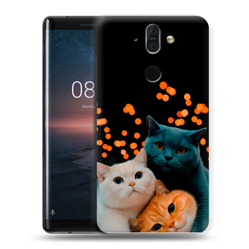 Силиконовый чехол на Nokia 8 Sirocco с принтом Кошки Силиконовый чехол на Nokia 8 Sirocco с принтом Кошки