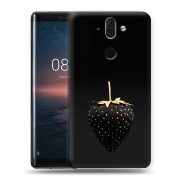 Силиконовый чехол на Nokia 8 Sirocco с принтом Черная клубника Силиконовый чехол на Nokia 8 Sirocco с принтом Черная клубника