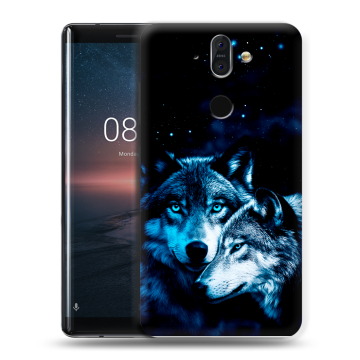 Силиконовый чехол на Nokia 8 Sirocco с принтом Волки Силиконовый чехол на Nokia 8 Sirocco с принтом Волки