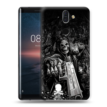 Силиконовый чехол на Nokia 8 Sirocco с принтом Скелет Силиконовый чехол на Nokia 8 Sirocco с принтом Скелет