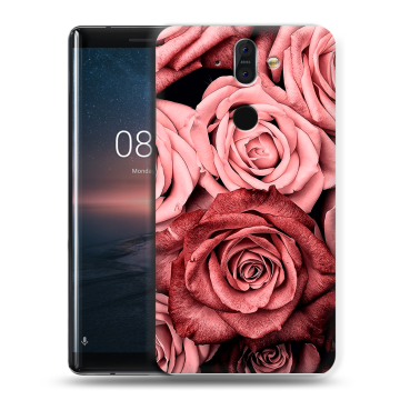 Силиконовый чехол на Nokia 8 Sirocco с принтом Цветы розы Силиконовый чехол на Nokia 8 Sirocco с принтом Цветы розы