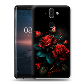 Силиконовый чехол на Nokia 8 Sirocco с принтом Розы красные Силиконовый чехол на Nokia 8 Sirocco с принтом Розы красные