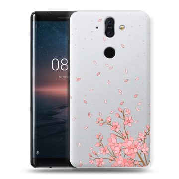 Силиконовый чехол на Nokia 8 Sirocco с принтом Ветка сакуры Силиконовый чехол на Nokia 8 Sirocco с принтом Ветка сакуры