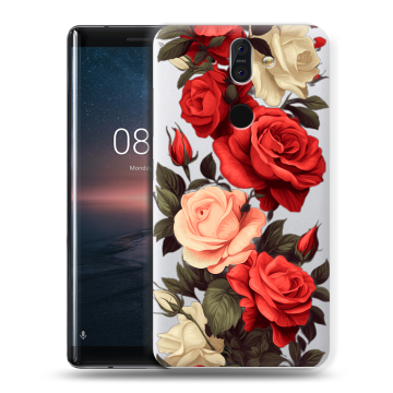 Силиконовый чехол на Nokia 8 Sirocco с принтом Розы Силиконовый чехол на Nokia 8 Sirocco с принтом Розы