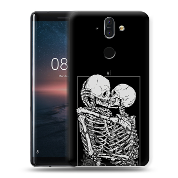 Силиконовый чехол на Nokia 8 Sirocco с принтом Поцелуй скелетов Силиконовый чехол на Nokia 8 Sirocco с принтом Поцелуй скелетов