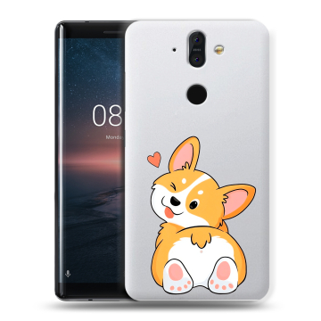Силиконовый чехол на Nokia 8 Sirocco с принтом Корги Силиконовый чехол на Nokia 8 Sirocco с принтом Корги