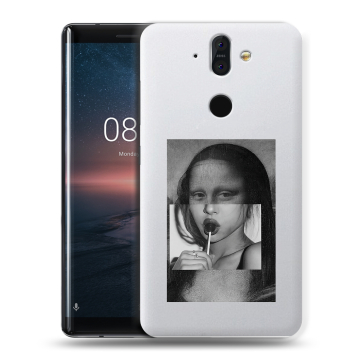 Силиконовый чехол на Nokia 8 Sirocco с принтом Мона Лиза Силиконовый чехол на Nokia 8 Sirocco с принтом Мона Лиза