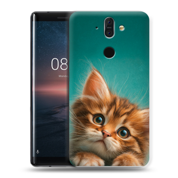 Силиконовый чехол на Nokia 8 Sirocco с принтом котенок Силиконовый чехол на Nokia 8 Sirocco с принтом котенок