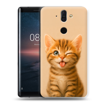 Силиконовый чехол на Nokia 8 Sirocco с принтом котенок Силиконовый чехол на Nokia 8 Sirocco с принтом котенок