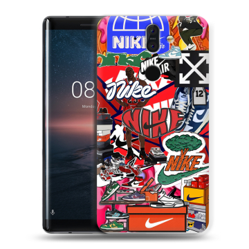 Силиконовый чехол на Nokia 8 Sirocco с принтом Найк Nike яркий Силиконовый чехол на Nokia 8 Sirocco с принтом Найк Nike яркий