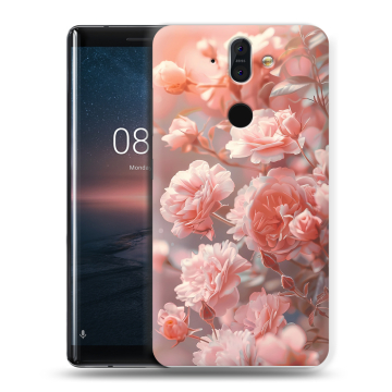 Силиконовый чехол на Nokia 8 Sirocco с принтом Розовые розы Силиконовый чехол на Nokia 8 Sirocco с принтом Розовые розы