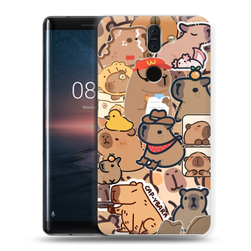 Силиконовый чехол на Nokia 8 Sirocco с принтом капибара Силиконовый чехол на Nokia 8 Sirocco с принтом капибара