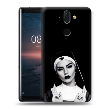 Силиконовый чехол на Nokia 8 Sirocco с принтом монашка Силиконовый чехол на Nokia 8 Sirocco с принтом монашка