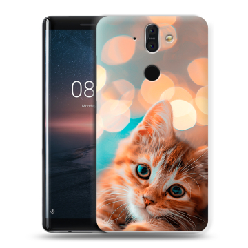 Силиконовый чехол на Nokia 8 Sirocco с принтом котик Силиконовый чехол на Nokia 8 Sirocco с принтом котик