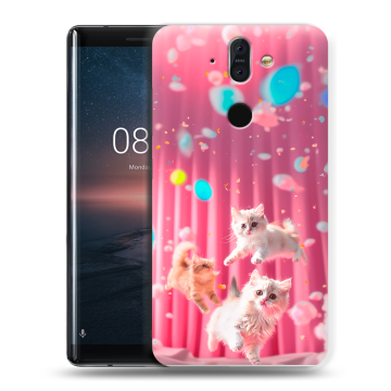 Силиконовый чехол на Nokia 8 Sirocco с принтом милые котики Силиконовый чехол на Nokia 8 Sirocco с принтом милые котики